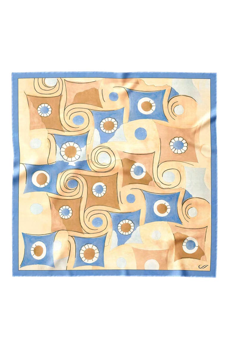 Prato - Silk Pocket Square for Men, Main, color, Yellow and Blue
