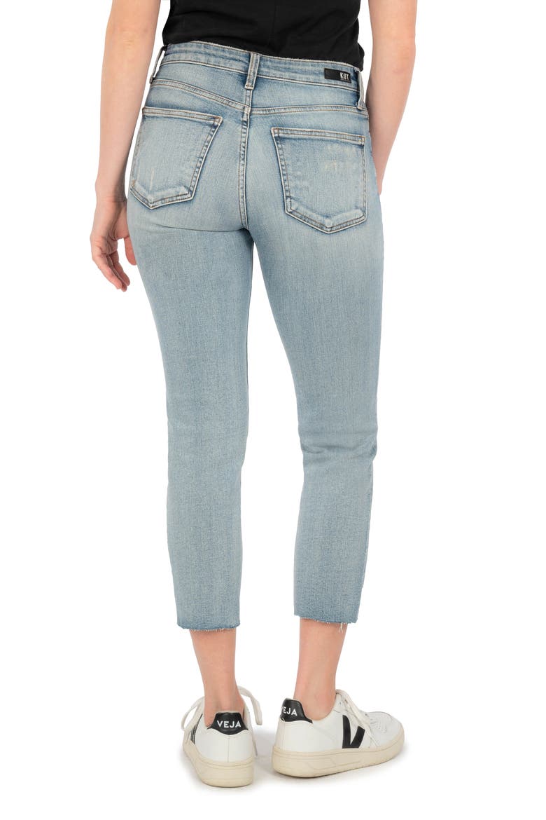 KUT from the Kloth® Rachael Raw Hem Cropped Mom Jeans, Alternate, color, CACTUS