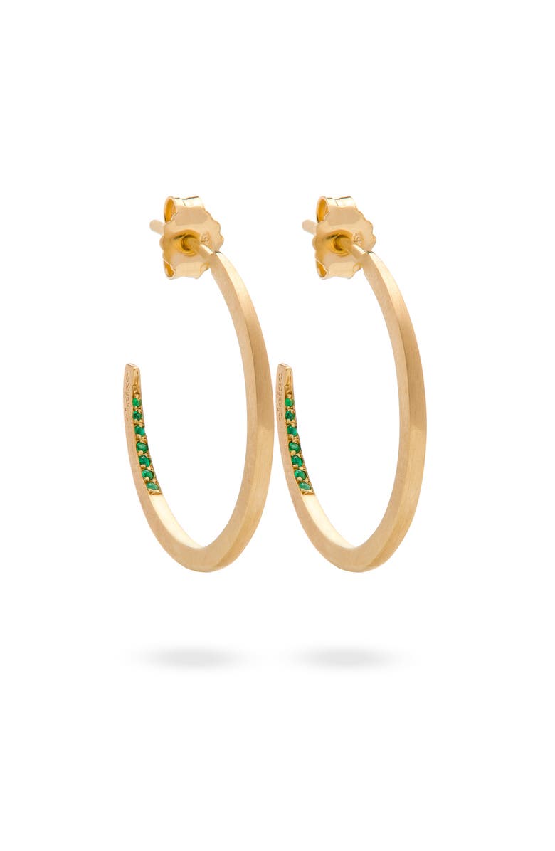Eloise Jewelry Crescent Moon Hoops Emerald, Main, color,