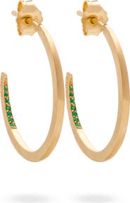 Eloise Jewelry Crescent Moon Hoops Emerald