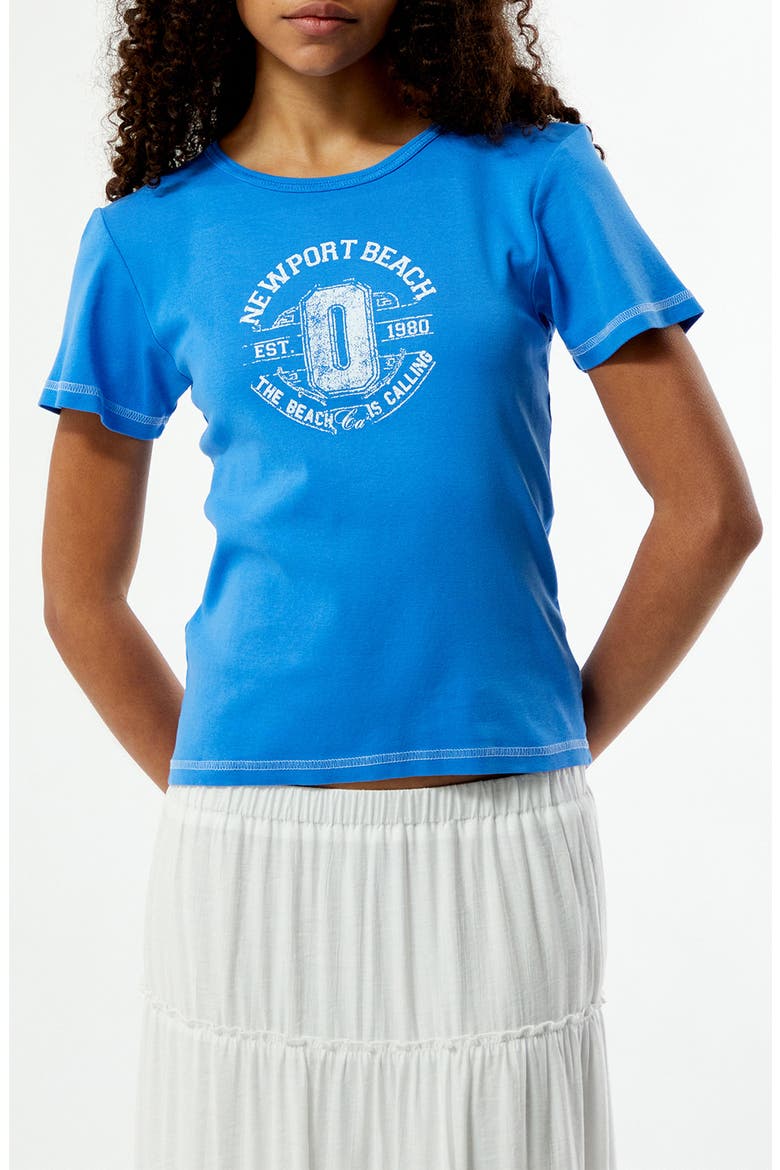 Newport Beach Skimmer Cotton Graphic T-Shirt, Main, color, BLUE