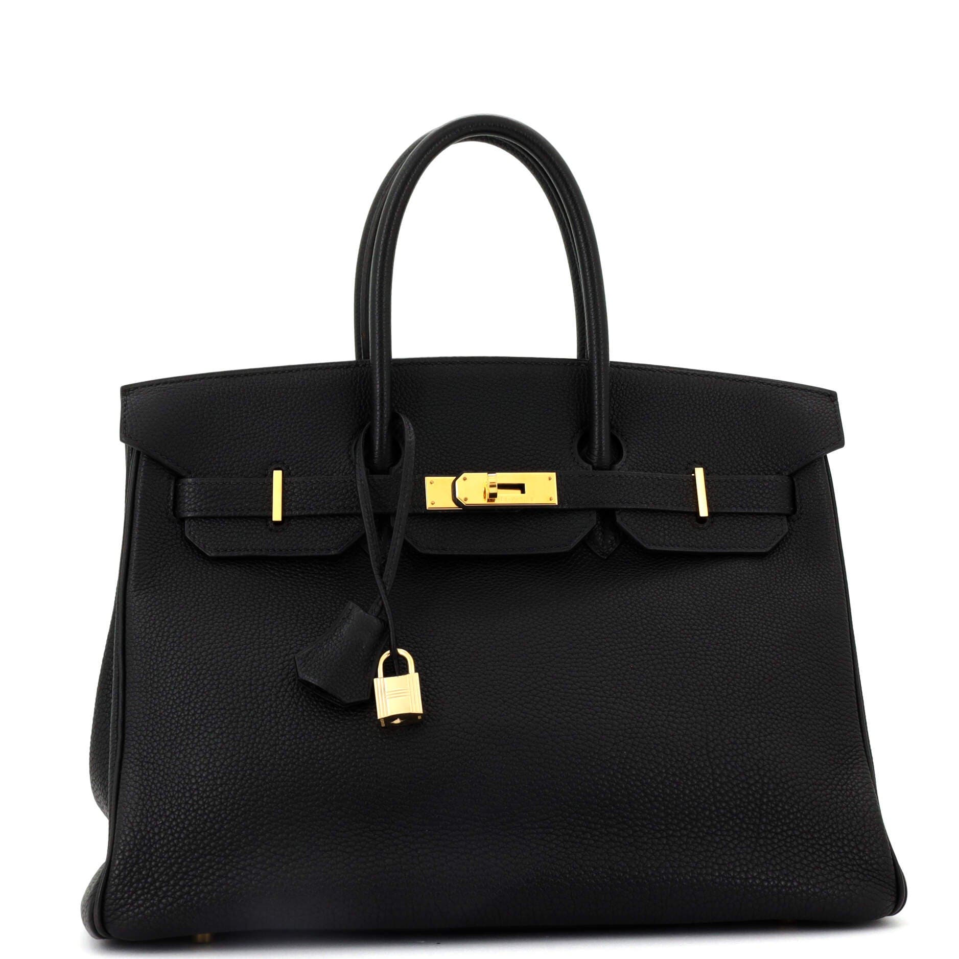 Pre-Owned Hermes Birkin Handbag Black Togo with Gold Hardware 35, Alternate, color, 