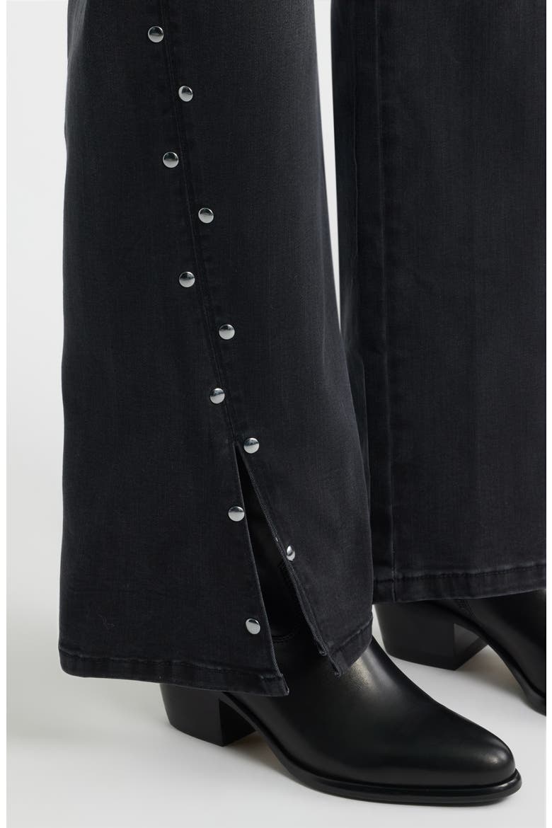 Slit & Studs Jeans, Alternate, color, WASHED BLACK