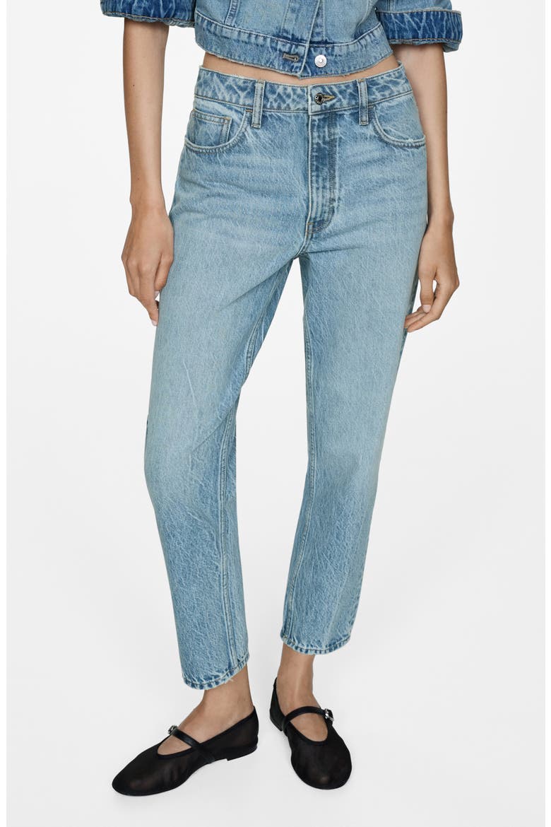 Mom2000 High Waist Nonstretch Jeans, Main, color, MEDIUM BLUE