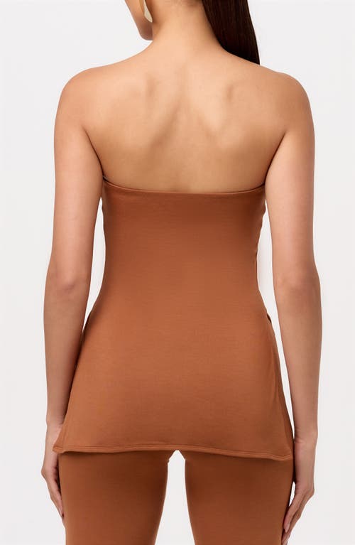 Naked Wardrobe Stretch Modal Tunic Tube Top In Brown
