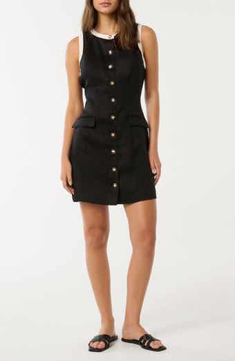 Ever New Montana Contrast Sleeveless Linen Sheath Minidress