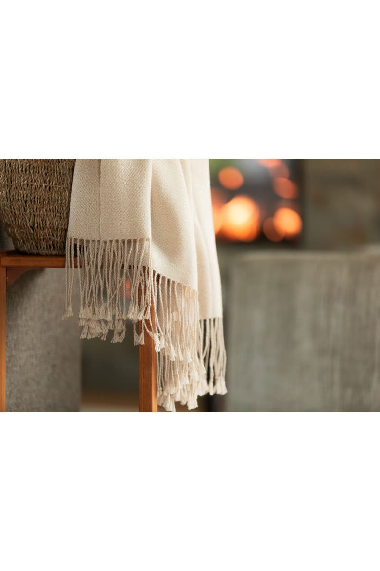 Handloomed Wasi Collection - 100% Undyed Baby Alpaca Artisan Weaver All Natural Luxurious Throw Blanket, Alternate, color, Ivory Mist