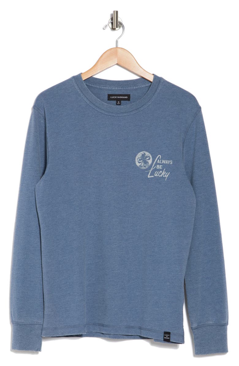 Lucky Brand Graphic Sweatshirt, Alternate, color, Bluefin
