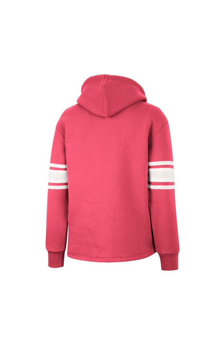 COLOSSEUM Women's Colosseum Red Wisconsin Badgers Mia Striped Full-Snap Hoodie Jacket, Alternate, color, 