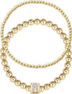 Adornia Set of 2 Gold Plated Stretch Bracelets