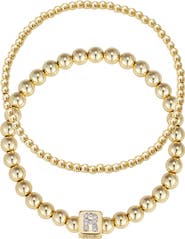 Adornia Set of 2 Gold Plated Stretch Bracelets
