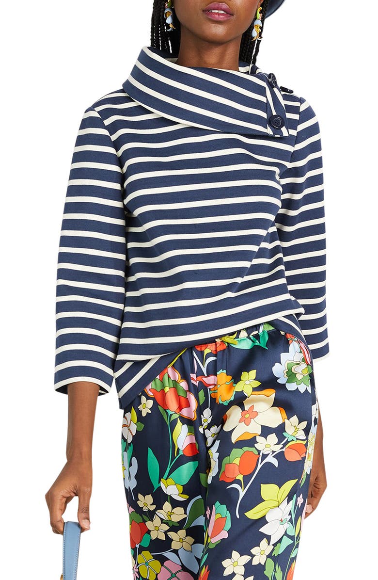 Kate Spade New York stripe ponte top, Main, color, 
