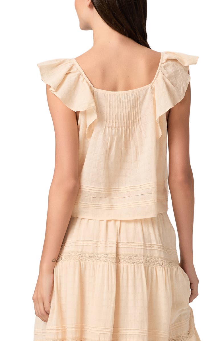 PAIGE Oaks Pintuck Ruffle Top, Alternate, color, Light Peach
