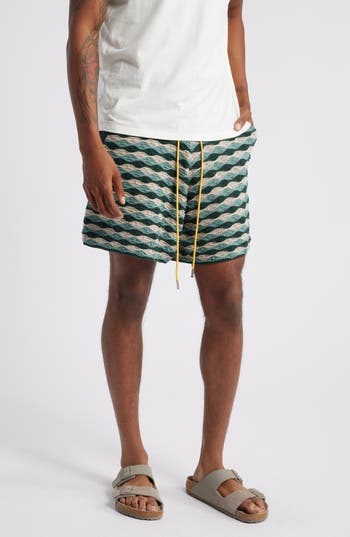 Diet Starts Monday Beach Wavy Cotton Crochet Shorts In Seafoam Wave