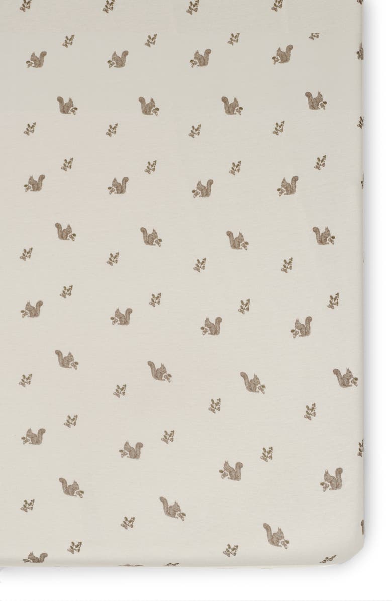 Oilo Print Organic Cotton Crib Sheet, Alternate, color, Eggshell