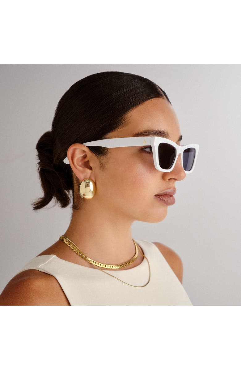 AIRE Amplitude 52mm Cat Eye Sunglasses, Alternate, color, White / Smoke Mono