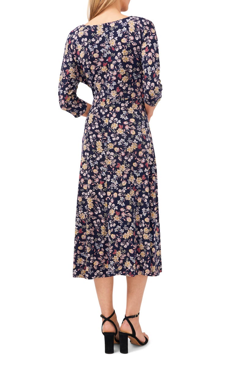 Chaus Floral Tie Front Midi Dress, Alternate, color, 