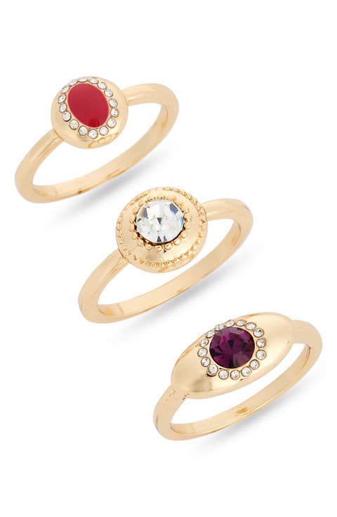 Set of 3 Stone Rings