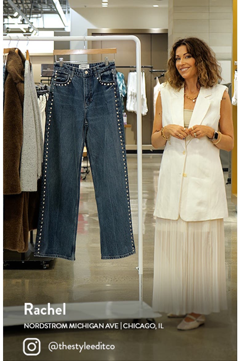 Cary Studded High Waist Slouchy Wide Leg Jeans video