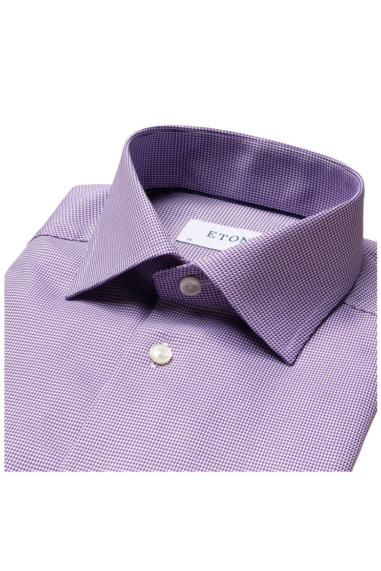 Slim Fit Houndstooth Cotton Dress Shirt, Alternate, color, PURPLE