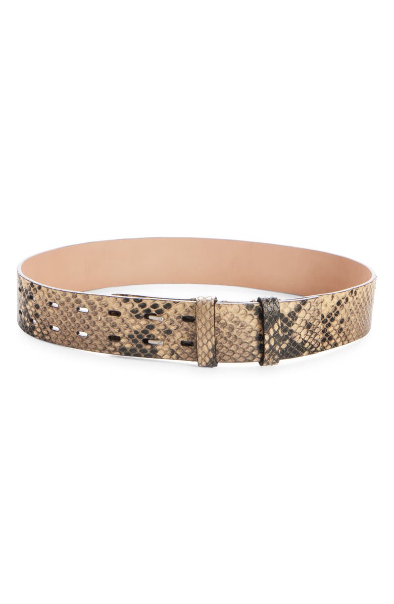 Dries Van Noten Snakeskin Embossed Leather Belt, Main, color, 