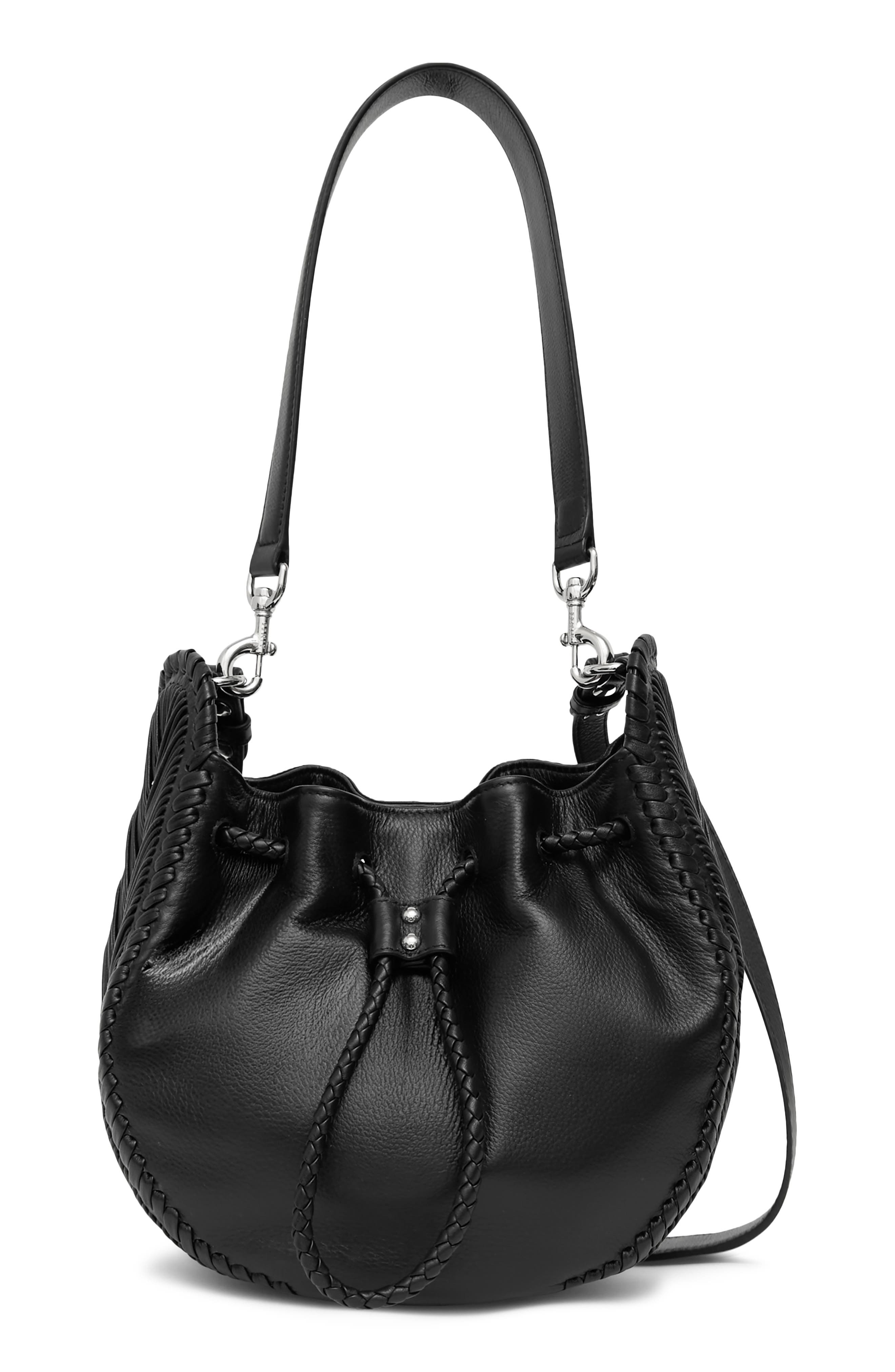 AIMEE All For Love Convertible Drawstring Bucket Bag, Main, color, Black