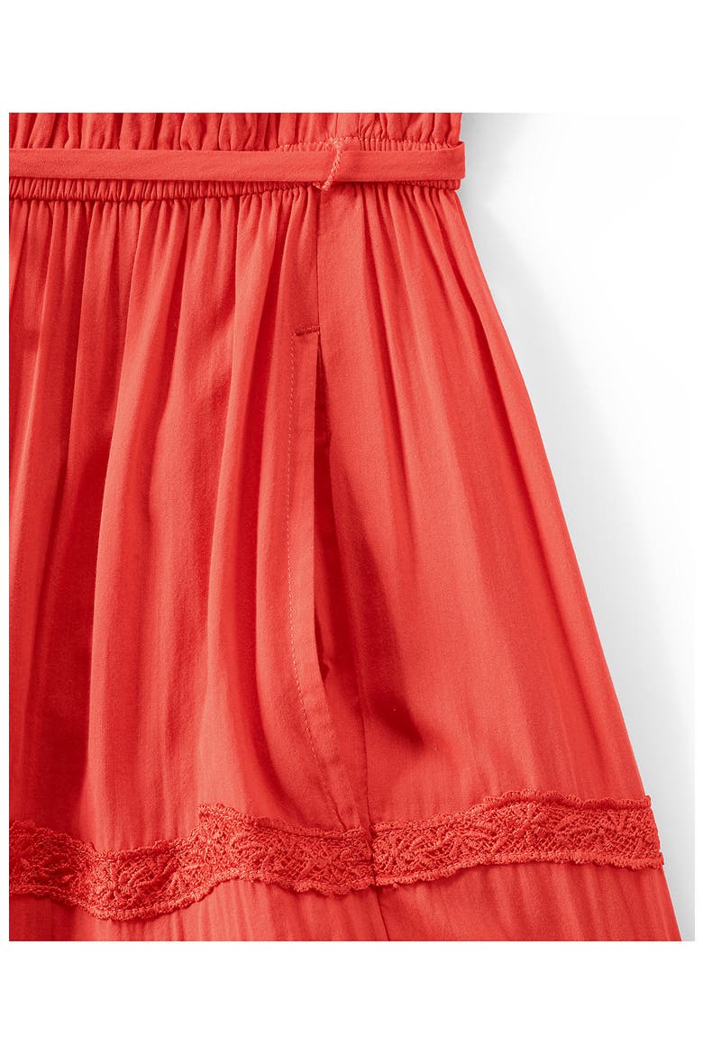 Cotton Voile Halter Tiered Maxi Dress, Alternate, color, Pop Orange Sherbert