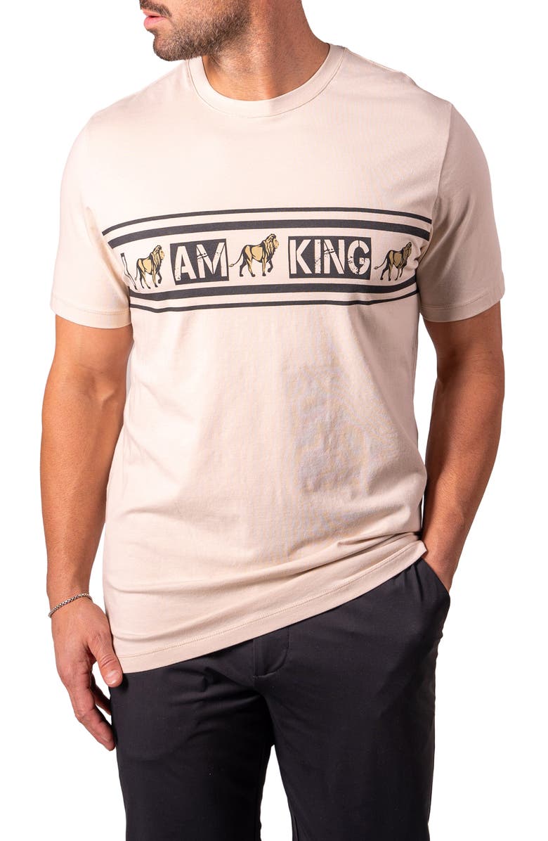 Maceoo I Am King Graphic T-Shirt, Alternate, color, Brown