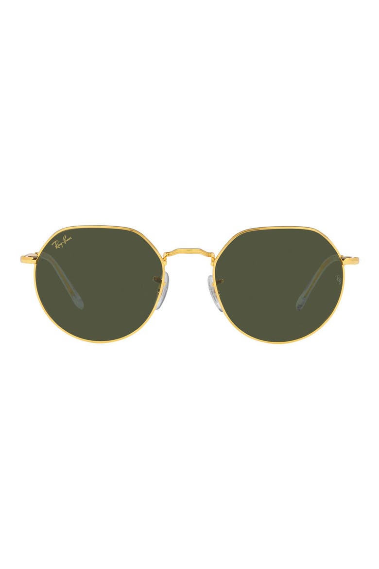 Jack 53mm Round Sunglasses, Main, color, LEGEND GOLD / GREEN