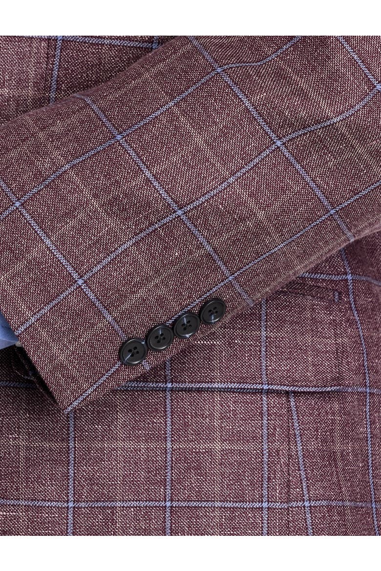 Big & Tall Windowpane Sport Coat, Alternate, color, BERRY