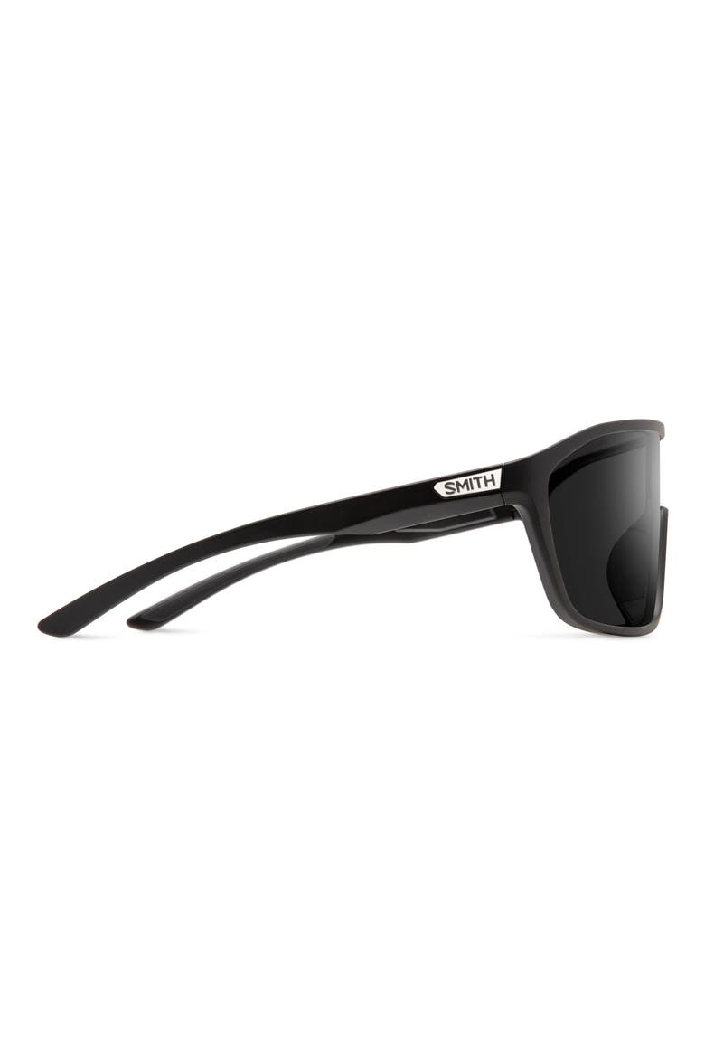 Boomtown 135mm ChromaPop™ Polarized Shield Sunglasses, Alternate, color, MATTE BLACK / BLACK