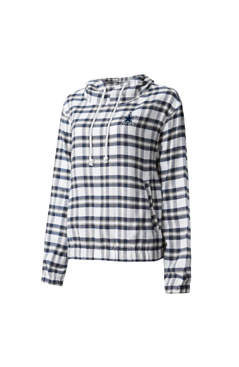 CONCEPTS SPORT Women's Concepts Sport Navy/Gray Dallas Cowboys Sienna Flannel Long Sleeve Hoodie Top, Main, color, Navy