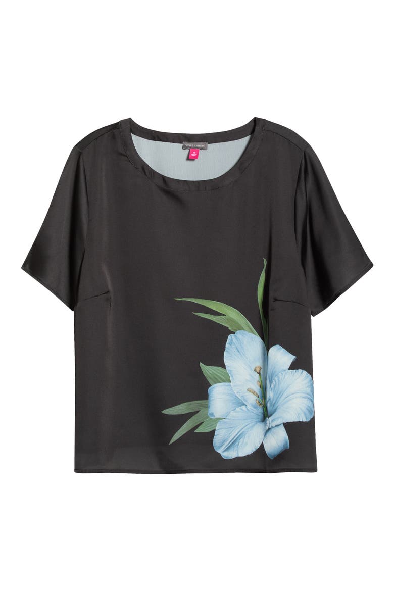 Placed Floral Satin Top, Alternate, color, SKY
