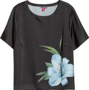 Vince Camuto Placed Floral Satin Top