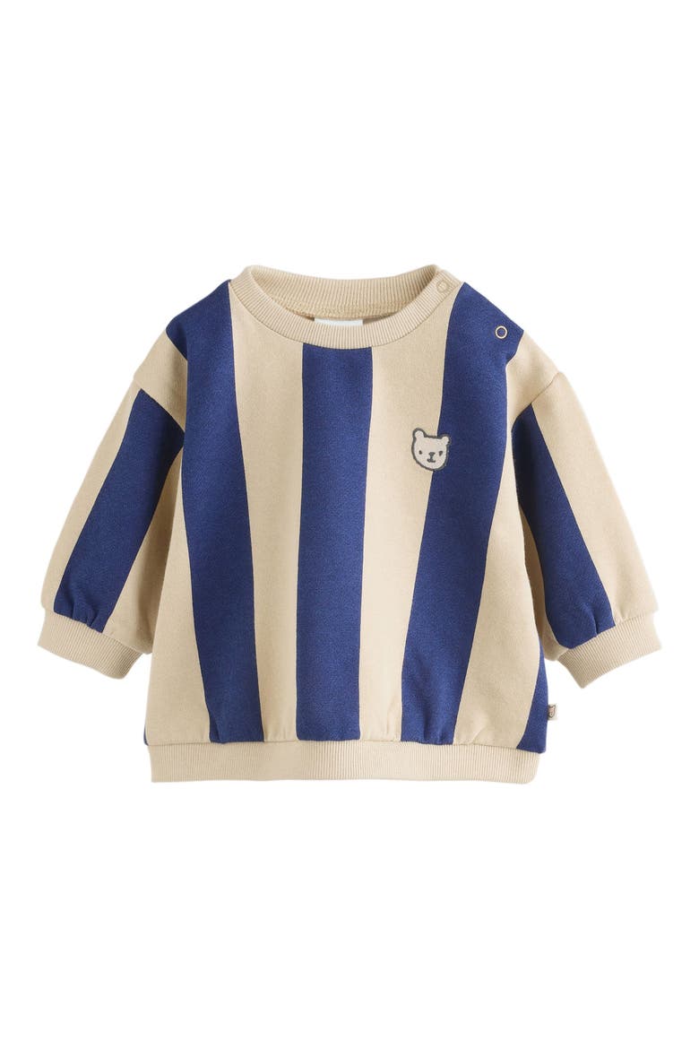 4-Pack Sweatshirt & Shorts Sets, Alternate, color, BLUE/ RUST STRIPE