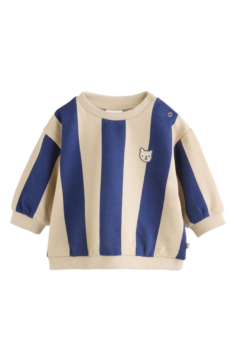 NEXT 4-Pack Sweatshirt & Shorts Sets, Alternate, color, Blue/ Rust Stripe