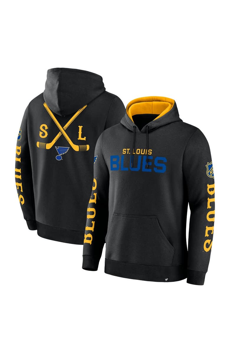 FANATICS Men's Fanatics Black St. Louis Blues Big City Legacy Fleece Pullover Hoodie, Main, color, Black