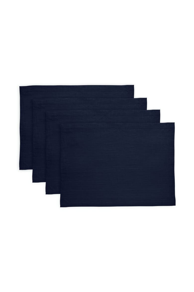 Linen Placemats Set of 4, 14 x 19" - Diana, Main, color, Navy