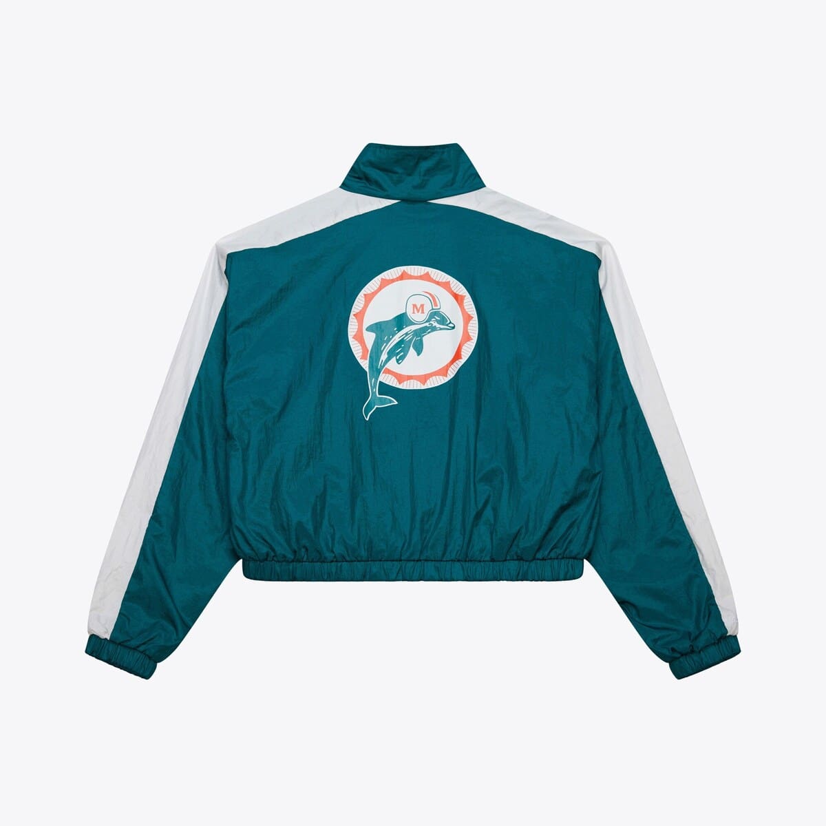 Women's Mitchell & Ness Aqua Miami Dolphins Nylon Cropped Full-Zip Jacket - image 2