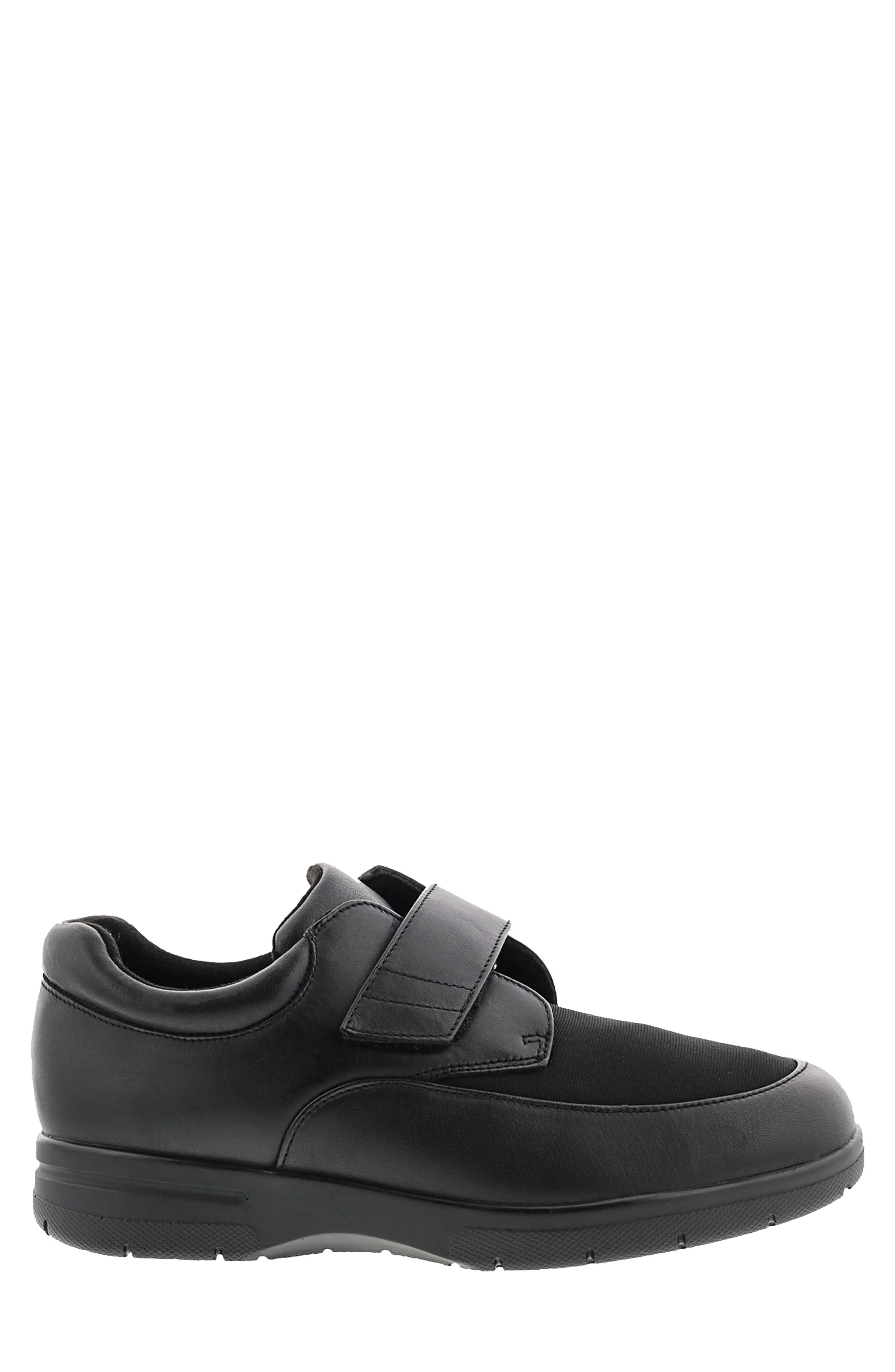 Journey II Leather Sneaker, Alternate, color, BLACK LEATHER STRETCH