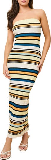 knee length dresses for ladies Aqua Linen Azura Midi Dress