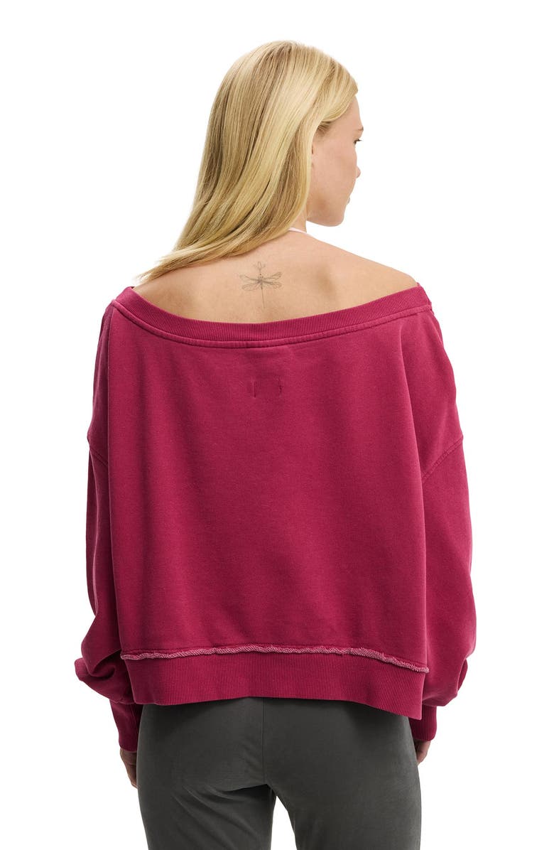 Cotton On Women's Off Shoulder Sweatshirt - License, Alternate, color, Lcn Mif Washed Dark Lotus