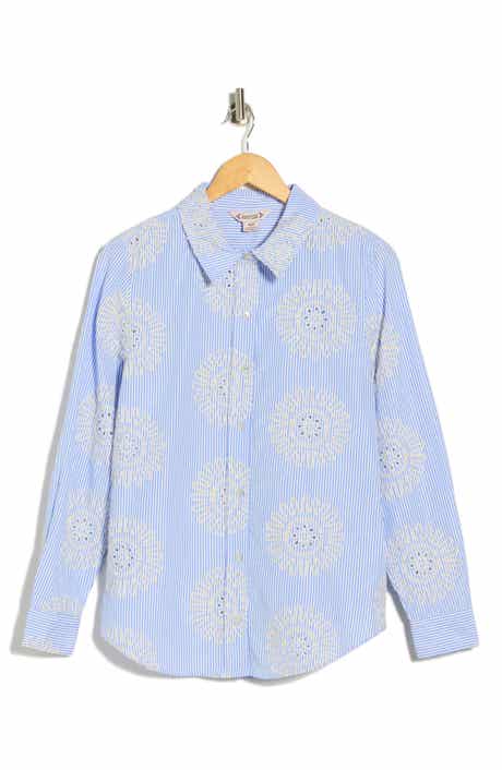 Nanette Lepore Embroidered Stripe Shirt
