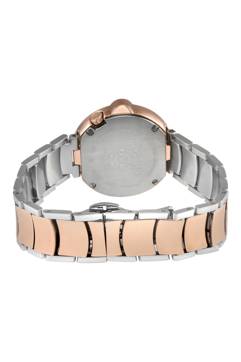 Perugia Diamond Bracelet Watch, Alternate, color, TWO-TONE SILVER/ ROSE GOLD
