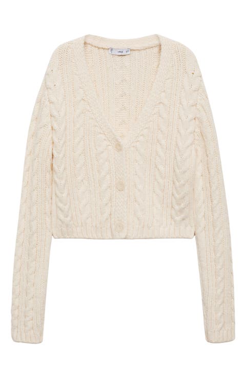 Cable Stitch V-Neck Cardigan