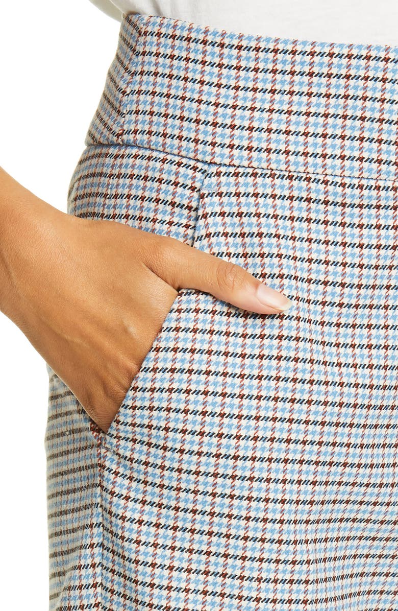 Veronica Beard Cormac Houndstooth Check Crop Trousers, Alternate, color,