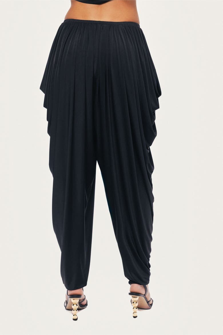 Draped Relaxed-Fit Pants, Alternate, color, Black
