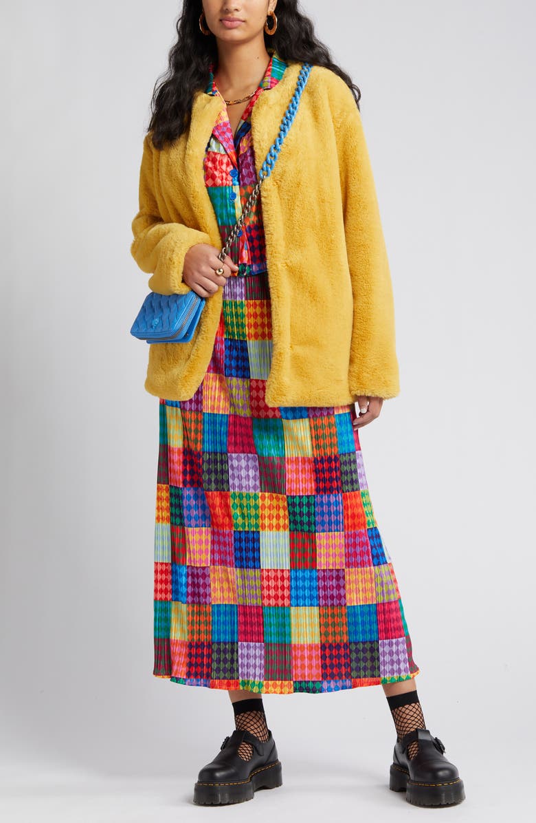 Dressed in Lala Est La Vie Plissé Button-Up Shirt & Skirt Set, Main, color,