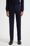 Thom Sweeney Flat Front Wool Hopsack Pants