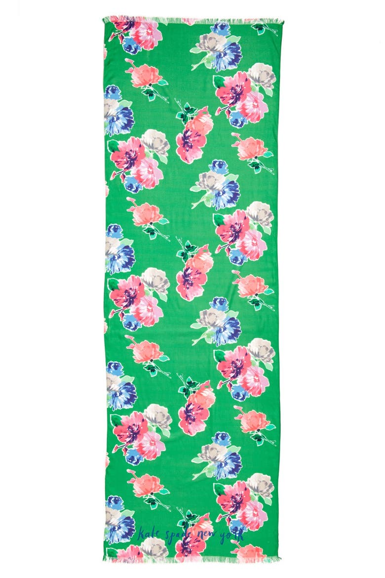 'spring blooms' scarf, Alternate, color, LUCKY GREEN